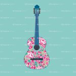 fleurs, guitare